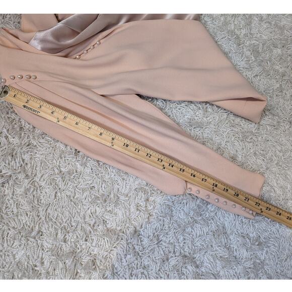 Vintage Silk Three Piece Skirt Suit with Pearl Trim Pink Size 8 - Picture 10 of 16